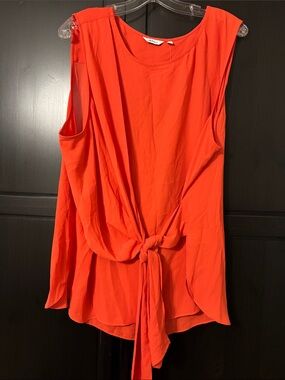 Reitman’s Bright Orange Tie-Front Sleeveless Camisole